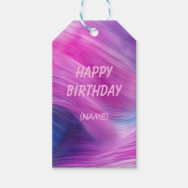 Colorful Swirl Personalized Name  Presentetikett (Framsidan)