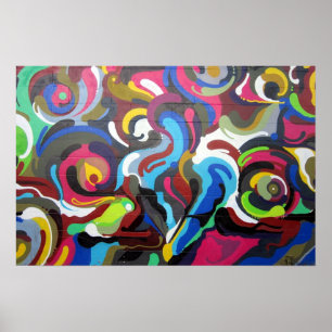 Colorful Swirls Graffiti Design i San Francisco Poster