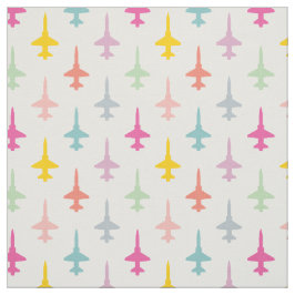 Colorful T-38 Talon Fighter Jet Pattern Pastel Tyg