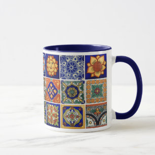 Colorful Talavera Tile - Porcelain Coffee Gift Mug Mugg