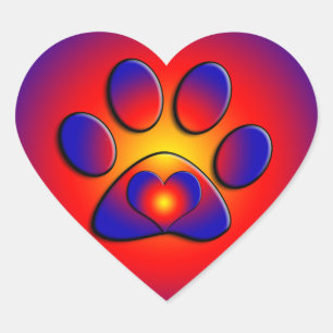 COLORFUL TASS Heart Hjärtformat Klistermärke