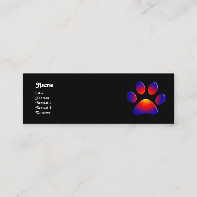 COLORFUL TASS,svart vitt Mini Visitkort (Framsida)