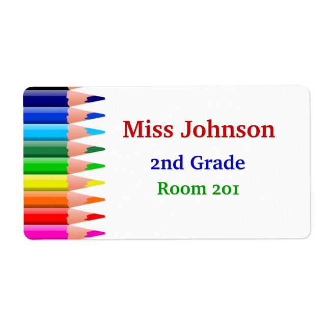 Colorful Teacher's Namn bricka Fraktsedel (Framsidan)