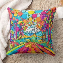 Colorful Tecknad Park Scene Kudde