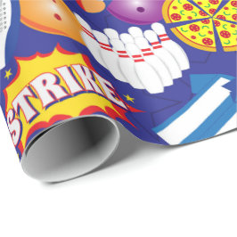 Colorful Ten Pin Bowling Födelsedagsfest Mönster Presentpapper