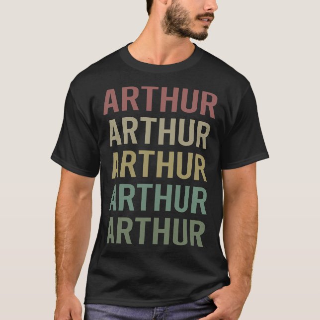 Colorful Text Art - Arthur Namn T Shirt (Framsida)
