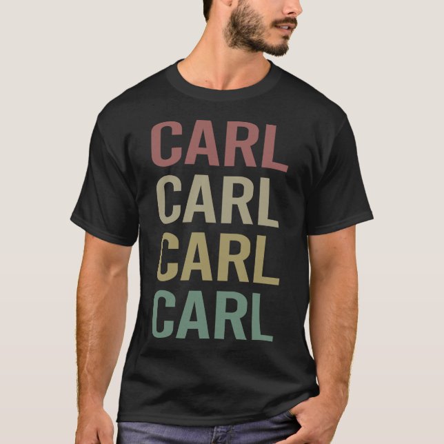 Colorful Text Art - Carl Namn T Shirt (Framsida)