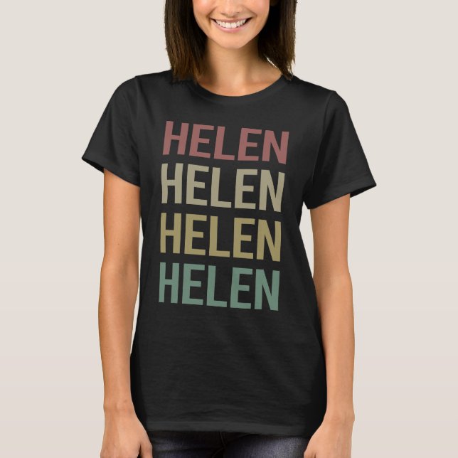 Colorful Text Art - Helen Namn T Shirt (Framsida)