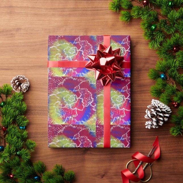 Colorful Tie-Dye Wrapping Paper 🎁 Presentpapper (Julgåva)