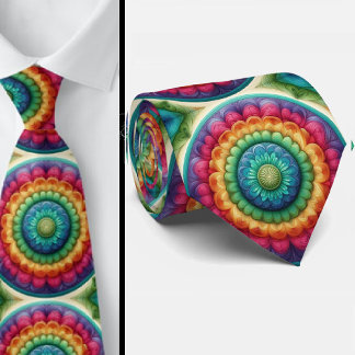 Colorful Tie | Rainbow Wheel Neck Tie Slips
