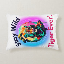Colorful Tiger Ansikte Prydnadskudde