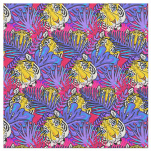 Colorful Tiger Jungle Mönster Tyg