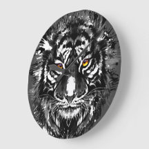 Colorful Tiger Teckning - Abstrakt Art Tiger Clock
