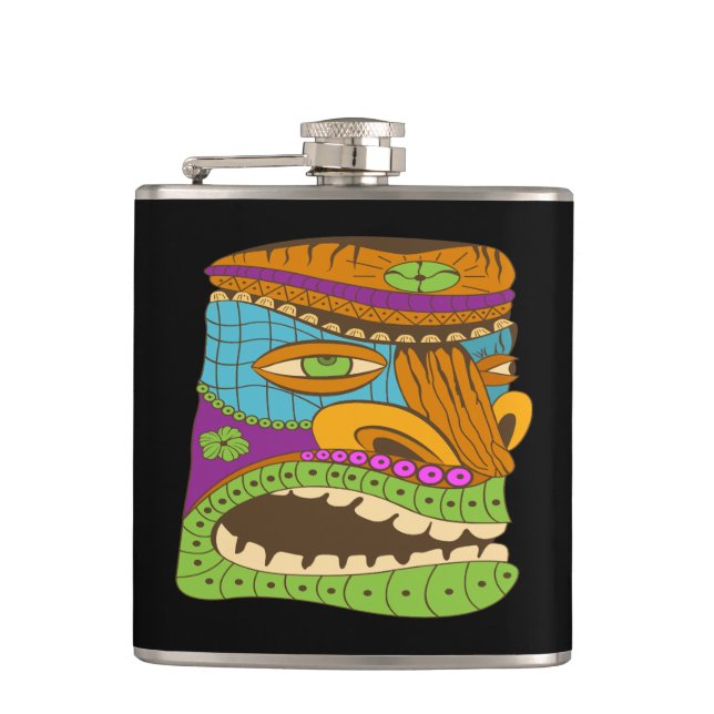 Colorful Tiki Head i Exotic Mood, Funny Black Fickplunta (Framsidan)