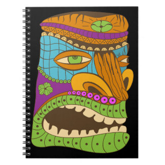 Colorful Tiki Statue in Exotic Mood, Funny Black Anteckningsbok