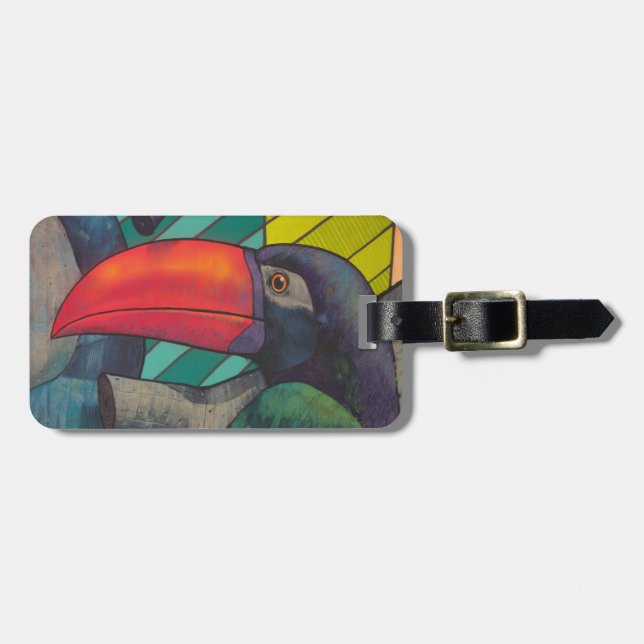 Colorful Toucan Graffiti Bagagebricka (Horisontell Framsida)