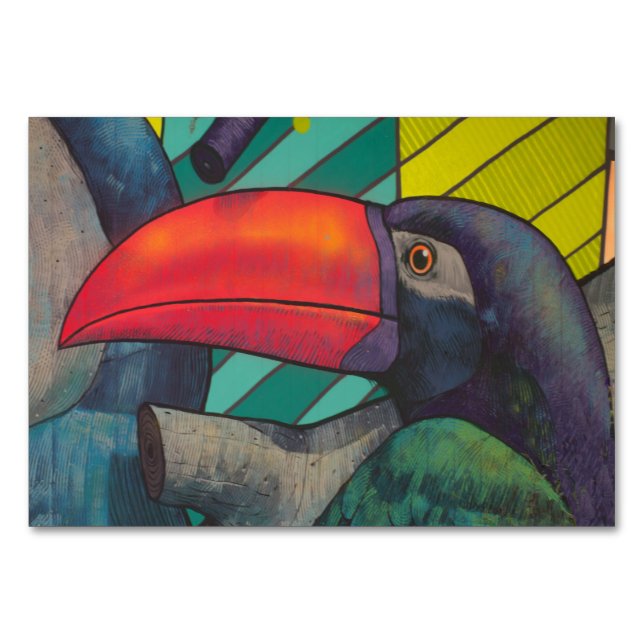 Colorful Toucan Graffiti Bordsnummer (Framsidan)