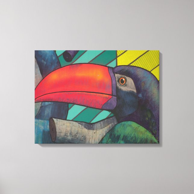 Colorful Toucan Graffiti Canvastryck (Framsida)