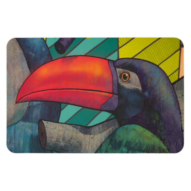 Colorful Toucan Graffiti Magnet (Horisontell)