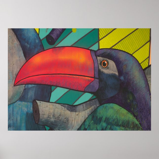 Colorful Toucan Graffiti Poster (Framsidan)