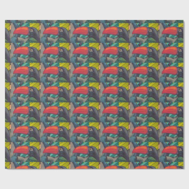 Colorful Toucan Graffiti Presentpapper (Platt)
