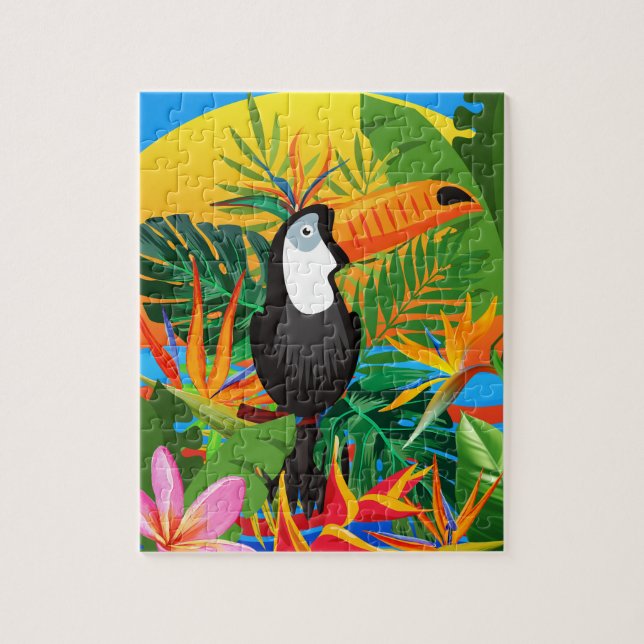 Colorful Toucan Tropical Rainforest Puzzle Pussel (Vertikal)
