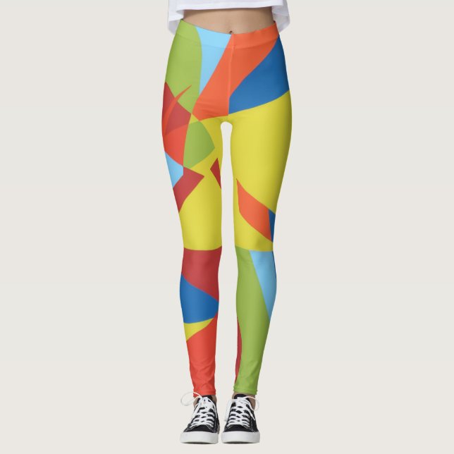 Colorful Toucan Vibes Abstract Leggings (Framsida)