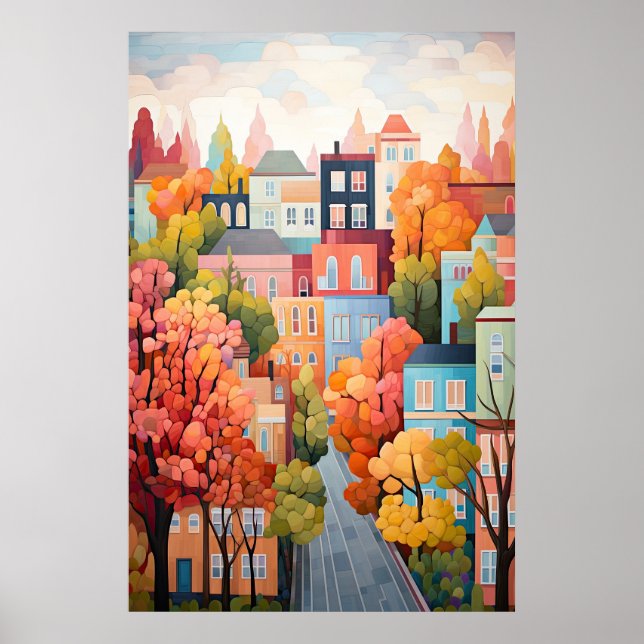 Colorful Town Poster (Framsidan)