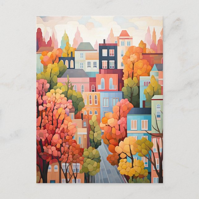 Colorful Town Vykort (Framsida)