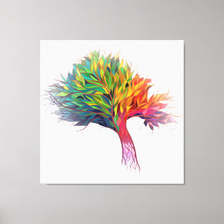 Colorful Träd Burst Canvastryck