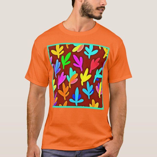 Colorful Träd Lövs Dance Mönster T Shirt (Framsida)