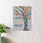Colorful Träd Yoga Studio Poster<br><div class="desc">Dekorera ditt hem eller din yoga-studio med denna attraktiva och färgstarka poster. Anpassa den med ditt eller ditt studio eller företags namn. Den ursprungliga konstruktionen är en regnbåge av färgad livets träd som är gjord av biet av lätt färgad glas med blek grått bakgrund. Original Mosaic Art © Michele Davies...</div>