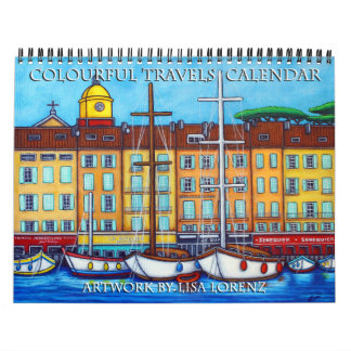 Colorful Travels 2-sidig kalender av Lisa Lorenz