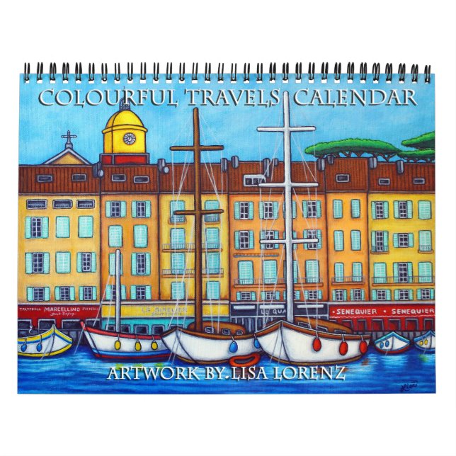 Colorful Travels 2-sidig kalender av Lisa Lorenz (Omslag)