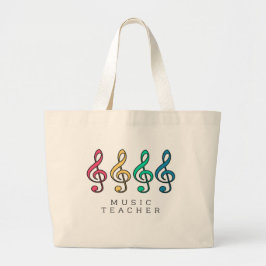 Colorful Treble Music Lärare Jumbo Tygkasse