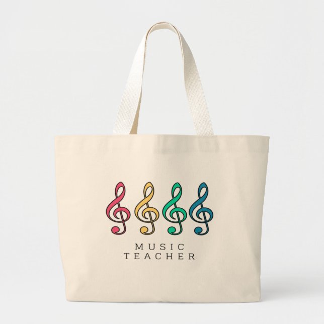 Colorful Treble Music Lärare Jumbo Tygkasse (Framsidan)