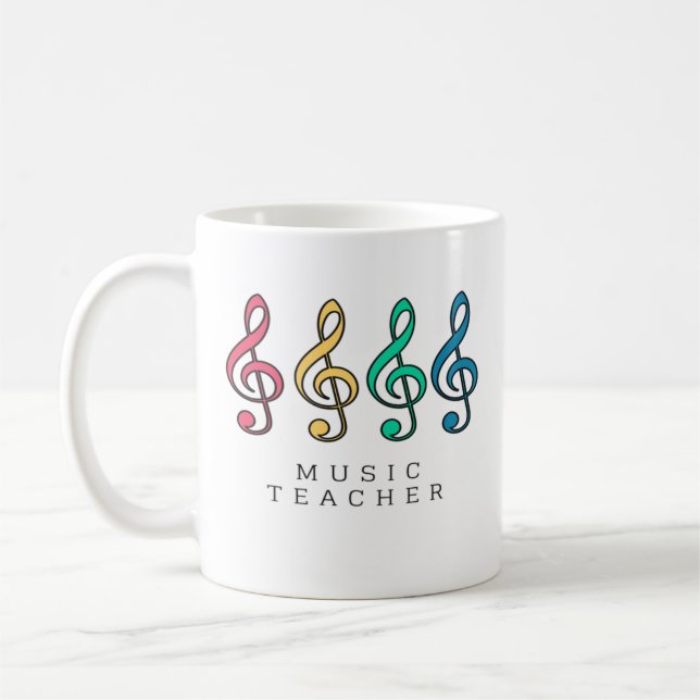 Colorful Treble Music Lärare Kaffemugg (Vänster)