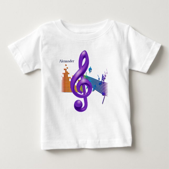 Colorful Treble Music Tee - eget namn (Framsida)
