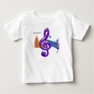 Colorful Treble Music Tee - eget namn Shirt