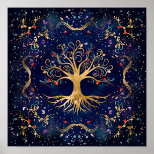 Colorful Tree of Life - Yggdrasil Poster
