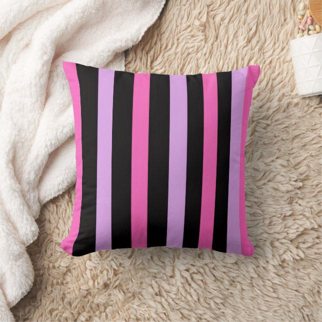 Colorful Trendy pink and black  Kudde (Filt)
