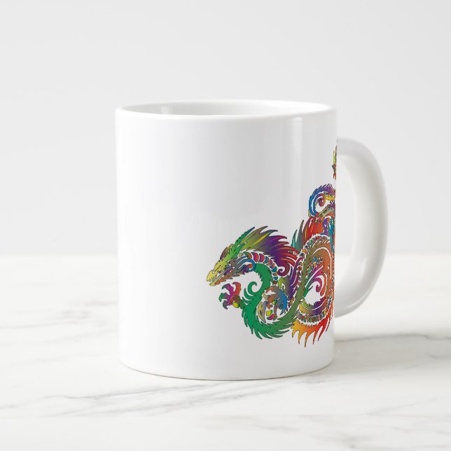 Colorful Tribal Dragon Jumbo Mugg (Framsida höger)