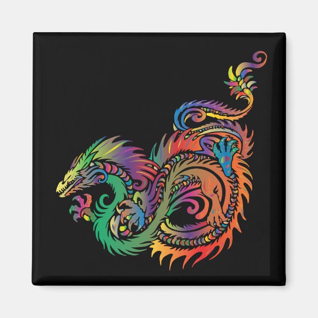 Colorful Tribal Dragon Magnet (Framsidan)