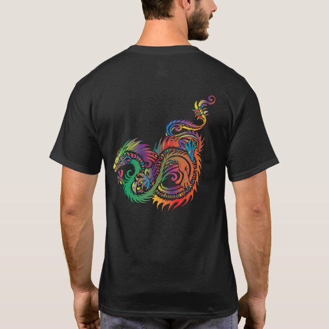 Colorful Tribal Dragon Tee Shirt (Baksida)
