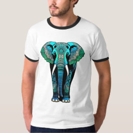 Colorful Tribal Elephant - Artistic Wildlife T Shirt