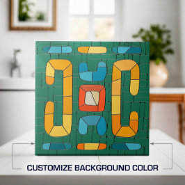 Colorful Tribal Mosaic Art Kakelplatta