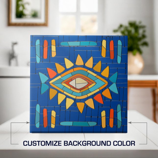 Colorful Tribal Mosaic Art Kakelplatta (Skapare uppladdad)