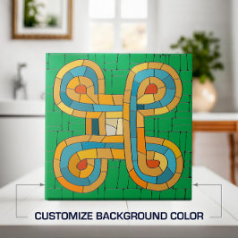Colorful Tribal Mosaic Art Kakelplatta