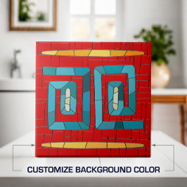 Colorful Tribal Mosaic Art Kakelplatta