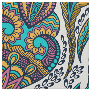 Colorful Tribal paisley mönster Tyg